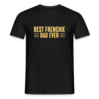 Best Frenchie Dad Ever Funny Dog Dad Vintage Fathe - Men's T-Shirt - black - Front - AI Model Male 178 light (178cm)