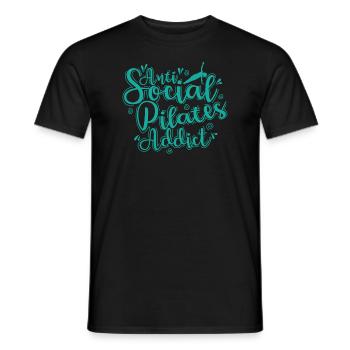 Anti Social Pilates Addict Powerhouse - Men's T-Shirt - black - Front - AI Model Male 178 light (178cm)