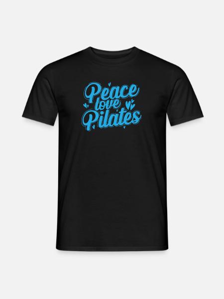 Peace Love Pilates Powerhouse Fitness - Männer T-Shirt - Schwarz