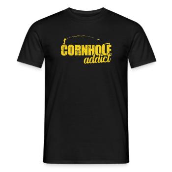 Cornhole addict game leisure hobby - Men's T-Shirt - black - Front - AI Model Male 178 light (178cm)
