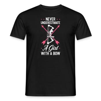 Mädchen Bogenschütze Bogenschießen Bogenfrauen Bogen Bowhunter Toxophi - Männer T-Shirt - Schwarz - Vorne - AI Model Male 178 light (178cm)
