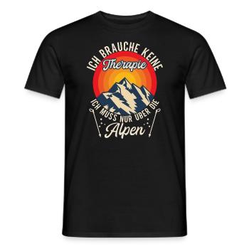 Brauche Keine Therapie Alpen Alpenüberquerung - Männer T-Shirt - Schwarz - Vorne - AI Model Male 178 light (178cm)