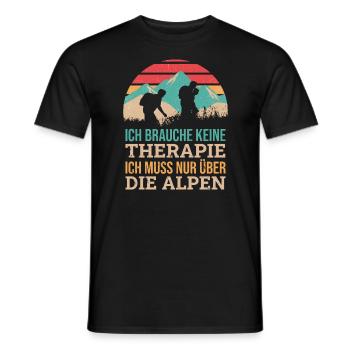 Brauche Keine Therapie Alpen Alpenüberquerung - Männer T-Shirt - Schwarz - Vorne - AI Model Male 178 light (178cm)
