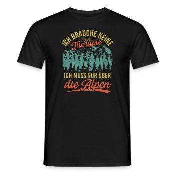 Brauche Keine Therapie Alpen Alpenüberquerung - Männer T-Shirt - Schwarz - Vorne - AI Model Male 178 light (178cm)