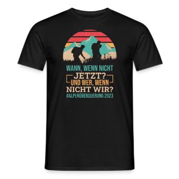 Alpenüberquerung 2023 Spruch Für Alpenüberquerer - Männer T-Shirt - Schwarz - Vorne - AI Model Male 178 light (178cm)