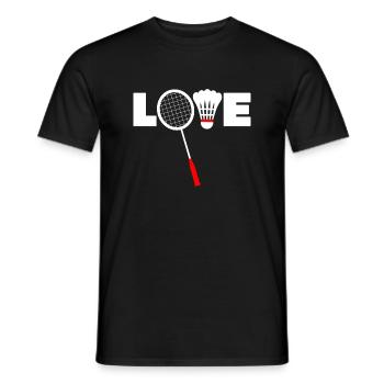 Badminton T-Shirt - LOVE T-Shirtamerikanisches Badminton - Männer T-Shirt - Schwarz - Vorne - AI Model Male 178 light (178cm)