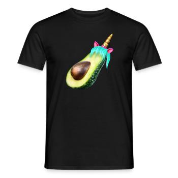 Glückliche Einhorn Avocado - Männer T-Shirt - Schwarz - Vorne - AI Model Male 178 light (178cm)