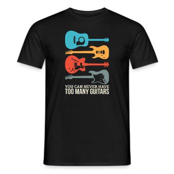 You Can Never Have Too Many Guitarselectric bass - Men's T-Shirt - black - Front - AI Model Male 178 light (178cm)