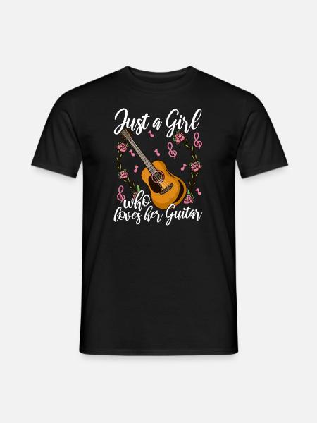 Guitar Girl Gitarrist Gitarrist Guitar Lover G - Männer T-Shirt - Schwarz