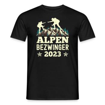 Alpenbezwinger 2023 Alpenüberquerung Finisher - Männer T-Shirt - Schwarz - Vorne - AI Model Male 178 light (178cm)
