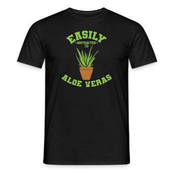 Easily Distracted by Aloe Veras Medicinal Plant - Men's T-Shirt - black - Front - AI Model Male 178 light (178cm)