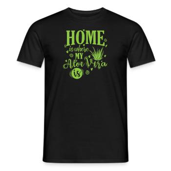 Home is where my Aloe Vera is medicinal plant - Men's T-Shirt - black - Front - AI Model Male 178 light (178cm)