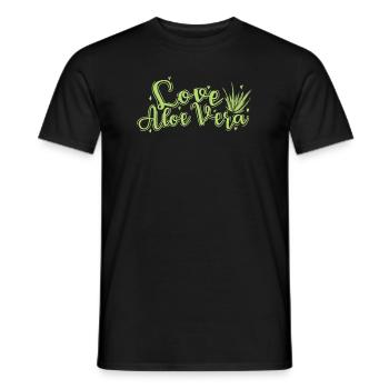 Love Aloe Vera Medicinal Plant Medicine Cosmetics - Men's T-Shirt - black - Front - AI Model Male 178 light (178cm)