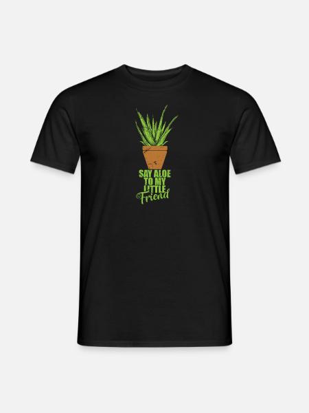 Say Aloe to my little Friend Aloe Vera Gel - Männer T-Shirt - Schwarz
