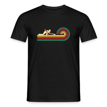 Lockenwickler Rutschen Curling Stein Retro Curling - Männer T-Shirt - Schwarz - Vorne - AI Model Male 178 light (178cm)