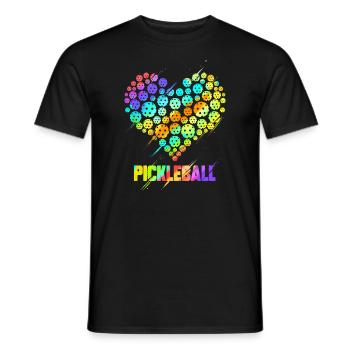 Pickleball Heart - Lustige bunte Paddelsportarten pl - Männer T-Shirt - Schwarz - Vorne - AI Model Male 178 light (178cm)