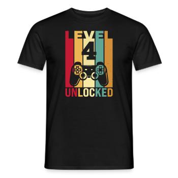 Vier 4 Jahre 4 Geburtstagskind Sohn Lustiger Spieler 4. Jahre - Männer T-Shirt - Schwarz - Vorne - AI Model Male 178 light (178cm)