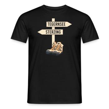 Traversée des Alpes Tegernsee Sterzing - T-shirt homme - noir - Devant - AI Model Male 178 light (178cm)