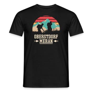 Crossing the Alps Oberstdorf Merano E5 long-distance hiking trail - Men's T-Shirt - black - Front - AI Model Male 178 light (178cm)