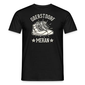 Crossing the Alps Oberstdorf Merano E5 long-distance hiking trail - Men's T-Shirt - black - Front - AI Model Male 178 light (178cm)