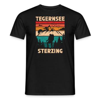 Traversée des Alpes Tegernsee Sterzing - T-shirt homme - noir - Devant - AI Model Male 178 light (178cm)