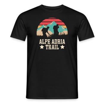 Alpenüberquerung Alpe Adria Trail Ferwanderweg - Männer T-Shirt - Schwarz - Vorne - AI Model Male 178 light (178cm)