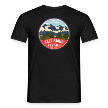 Crossing the Alps Alpe Adria Trail Ferwanderweg - Men's T-Shirt - black - Front - AI Model Male 178 light (178cm)