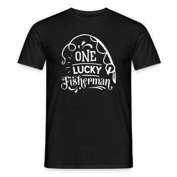 Un pêcheur chanceux appariant des couples de pêche - T-shirt homme - noir - Devant - AI Model Male 178 light (178cm)