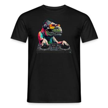 Cool T-Rex DJ Mixer Lunettes de soleil Casque - T-shirt homme - noir - Devant - AI Model Male 178 light (178cm)