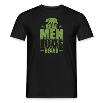 De vrais hommes aiment les ours Animal de la forêt - T-shirt homme - noir - Devant - AI Model Male 178 light (178cm)