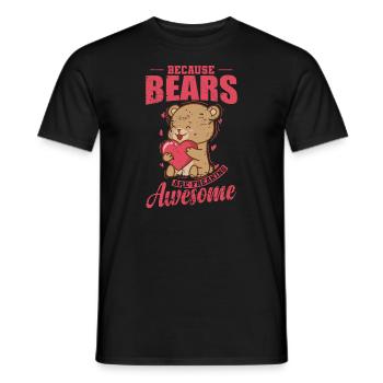 Parce que les ours sont effrayants Animal de forêt génial - T-shirt homme - noir - Devant - AI Model Male 178 light (178cm)