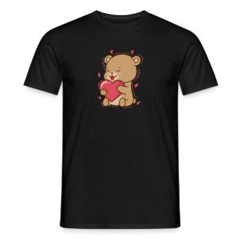 Bär ist verliebt mit Herz Wald Tier - Männer T-Shirt - Schwarz - Vorne - AI Model Male 178 light (178cm)