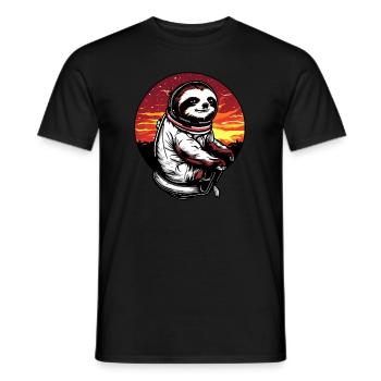 Lazyer in space at sunset - Men's T-Shirt - black - Front - AI Model Male 178 light (178cm)