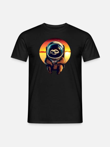 Lazyer in space at sunset - Men's T-Shirt - black