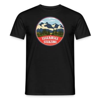 Crossing the Alps Tegernsee Sterzing - Men's T-Shirt - black - Front - AI Model Male 178 light (178cm)