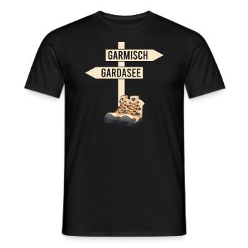 Crossing the Alps Garmisch Lake Garda - Men's T-Shirt - black - Front - AI Model Male 178 light (178cm)