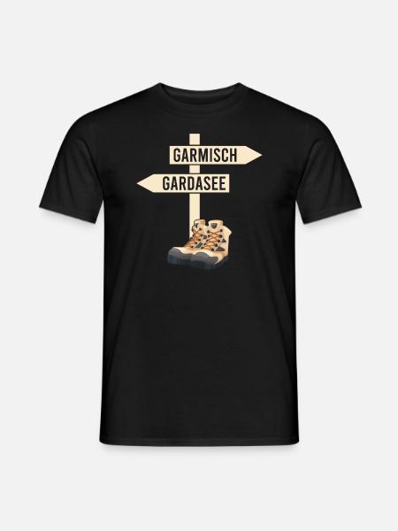 Traversée des Alpes Lac Garmisch de Garde - T-shirt homme - noir