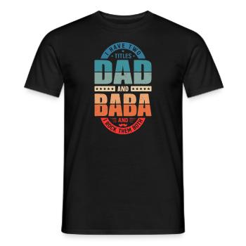 Funny Arabic Dad Baba Arab Best Baba Ever Retro Vi - Men's T-Shirt - black - Front - AI Model Male 178 light (178cm)