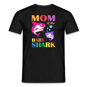 Mama des Babys Geburtstag Hai Mama Hai Mutter - Männer T-Shirt - Schwarz - Vorne - AI Model Male 178 light (178cm)