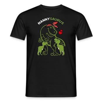 Nannysaurus Nanny 2 Kids Dinosaur Mother's Day - Men's T-Shirt - black - Front - AI Model Male 178 light (178cm)