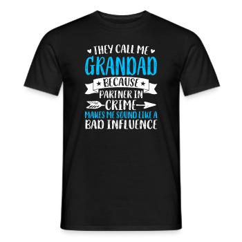 Fête des pères de la famille Ils m’appellent Grand-père partenaire dans - T-shirt homme - noir - Devant - AI Model Male 178 light (178cm)
