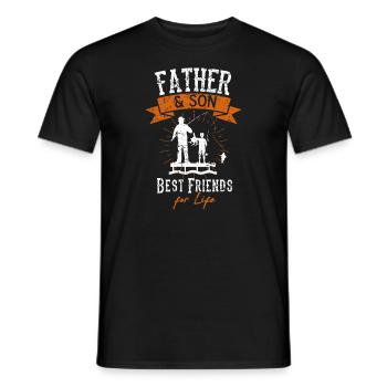 Fisherman Dad Daddy And Son Fishing Fathers Day Ou - Men's T-Shirt - black - Front - AI Model Male 178 light (178cm)