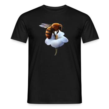 Bee on flower - Men's T-Shirt - black - Front - AI Model Male 178 light (178cm)