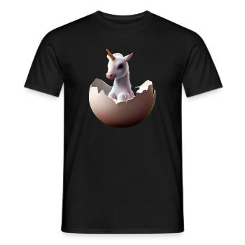 Schlüpfendes Baby Einhorn - Männer T-Shirt - Schwarz - Vorne - AI Model Male 178 light (178cm)
