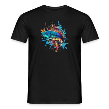 Poisson coloré - T-shirt homme - noir - Devant - AI Model Male 178 light (178cm)