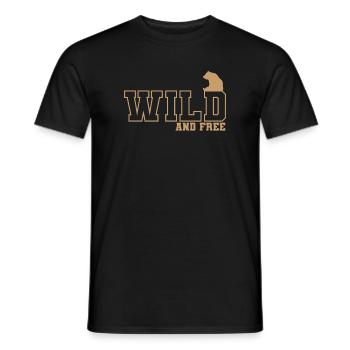 Wild and Free Braunbär Tier - Männer T-Shirt - Schwarz - Vorne - AI Model Male 178 light (178cm)