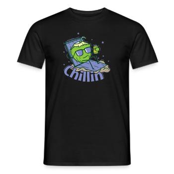 Chillin coconut on the beach exotic - Men's T-Shirt - black - Front - AI Model Male 178 light (178cm)