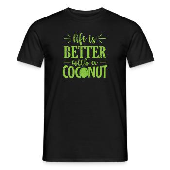 Life is Better with a Coconut Fruit - Men's T-Shirt - black - Front - AI Model Male 178 light (178cm)