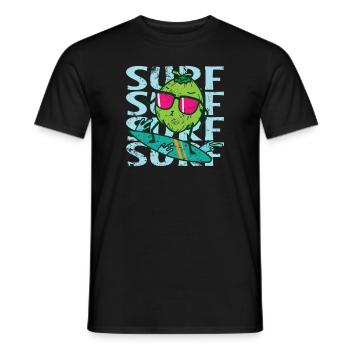 Surf Surf Surf Coconut Palm Exotic - Men's T-Shirt - black - Front - AI Model Male 178 light (178cm)