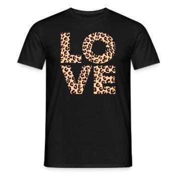 Liebesherz Geschenk mit Leopardenmuster | Cooles Leopard Geschenk - Männer T-Shirt - Schwarz - Vorne - AI Model Male 178 light (178cm)